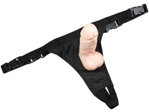 Připínací penis s varlaty SO REAL Strap-on – Připínací penisy