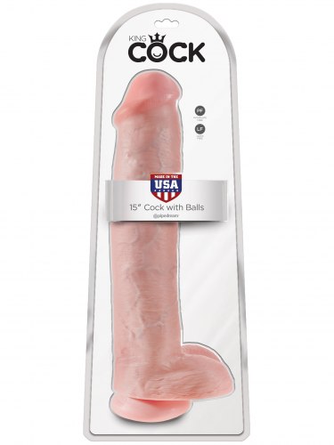 Realistické dildo s varlaty King Cock 15"