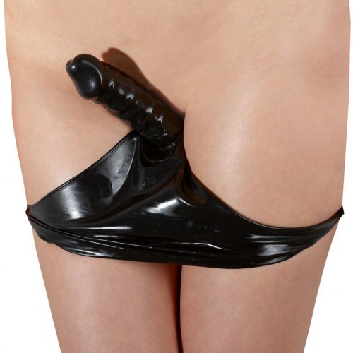 Latexové kalhotky s vnitřním vaginálním dildem