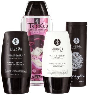 Sada stimulačních přípravků a lubrikantu pro muže i ženy Shunga Naughty Kit – Stimulační krémy a gely na penis, klitoris, bod G i bradavky