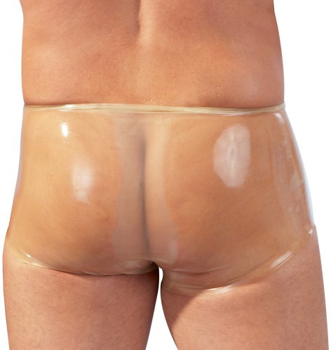 Transparentní latexové boxerky s kapsou na penis a varlata