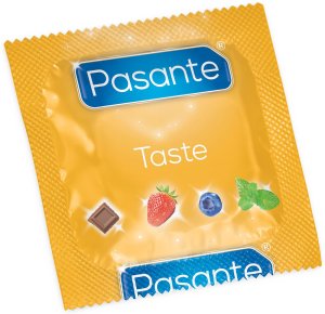 Kondom Pasante Taste Chocolate Temptation - čokoláda – Kondomy s příchutí na orální sex