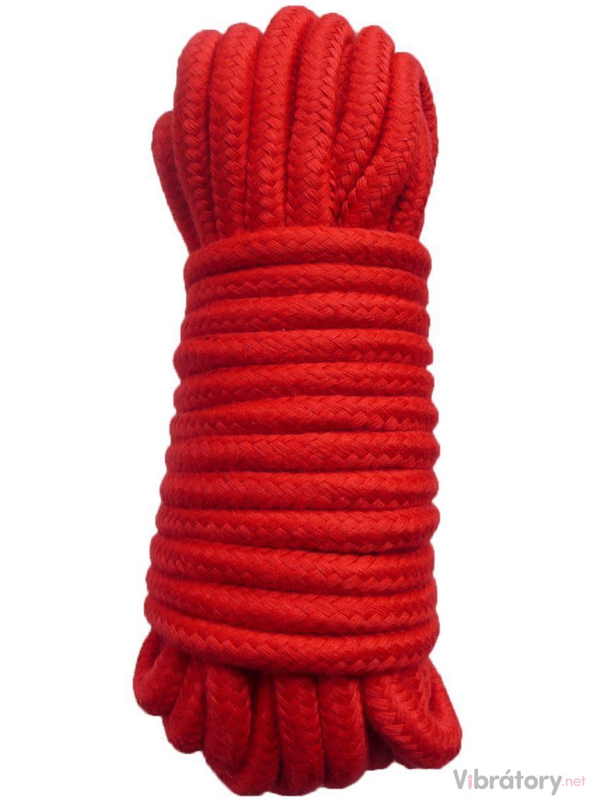 Bavlněné lano na bondage, 20 m (červené)