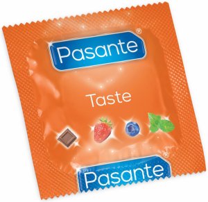 Kondom Pasante Blueberry - borůvka – Kondomy s příchutí na orální sex