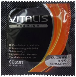 Kondom Vitalis Orange - pomeranč – Kondomy s příchutí na orální sex