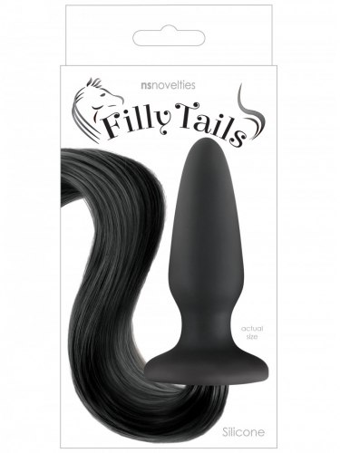 Anální kolík s koňským ocáskem Filly Tails, černý