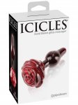 Skleněný anální kolík s růžičkou ICICLES No. 76