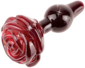 Skleněný anální kolík s růžičkou ICICLES No. 76 – Klasické anální kolíky
