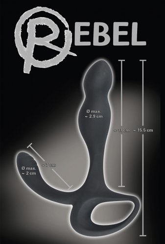 Stimulátor prostaty s výstupkem pro dráždění hráze Rebel