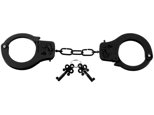 Pomůcky na bondage (svazování): Kovová policejní pouta Designer Cuffs, černá