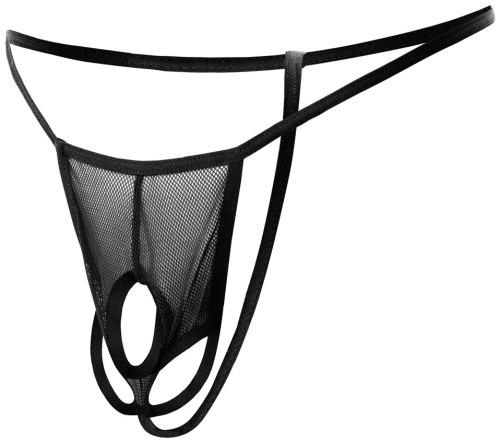 Pánská síťovaná minitanga s otvory na penis a varlata Svenjoyment