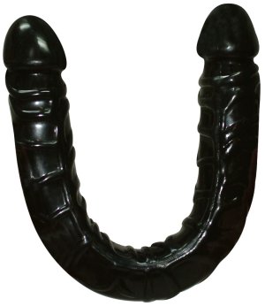 Oboustranné dildo Ultra-Dong, černé – Oboustranná a dvojitá dilda