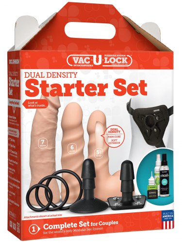 Sada připínacích penisů, harnesu a příslušenství Vac-U-Lock STARTER