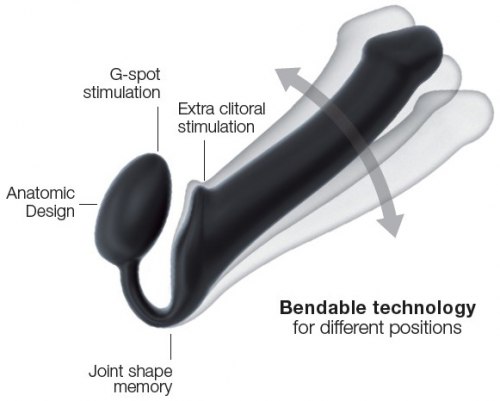 Tvarovatelný samodržící připínací penis Strap-On-Me (velikost S)