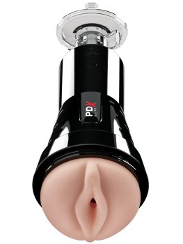 Sací a vibrační umělá vagina PDX Cock Compressor Vibrating Stroker – Vibrační masturbátory pro muže