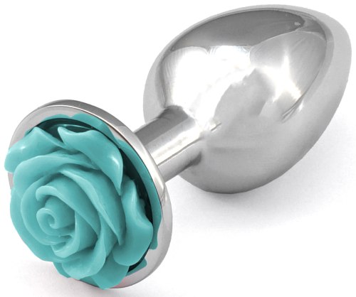 Anální kolík s růžičkou, světle modrý