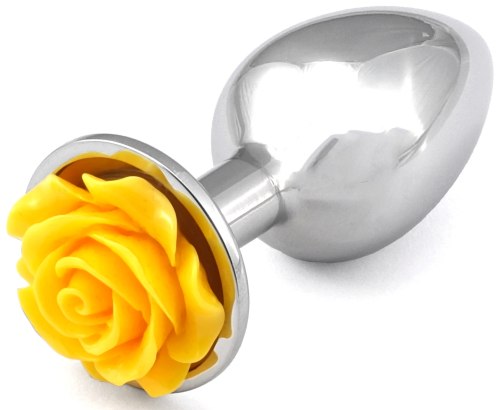 Anální kolík s růžičkou, žlutý