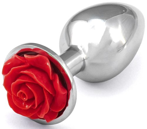 Anální kolík s růžičkou, červený