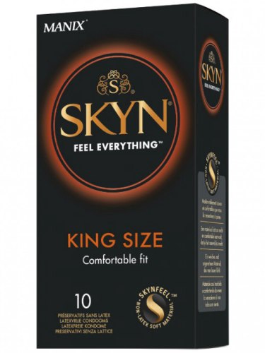 Kondomy bez latexu: Ultratenké XL kondomy bez latexu SKYN King Size, 10 ks