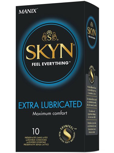 Kondomy bez latexu: Ultratenké kondomy bez latexu SKYN Extra Lubricated - extra lubrikované, 10 ks