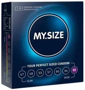 Kondomy MY.SIZE 69 mm, 3 ks – XL a XXL kondomy pro velké penisy