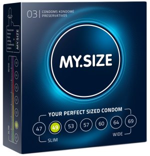 Kondomy MY.SIZE 49 mm, 3 ks – Malé a extra malé kondomy