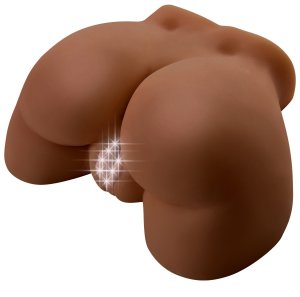 Zadeček - vibrační masturbátor Vibrating Ass Brown – Realistická torza pro muže i ženy