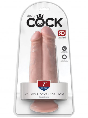 Realistické dildo King Cock Two Cocks One Hole 7"