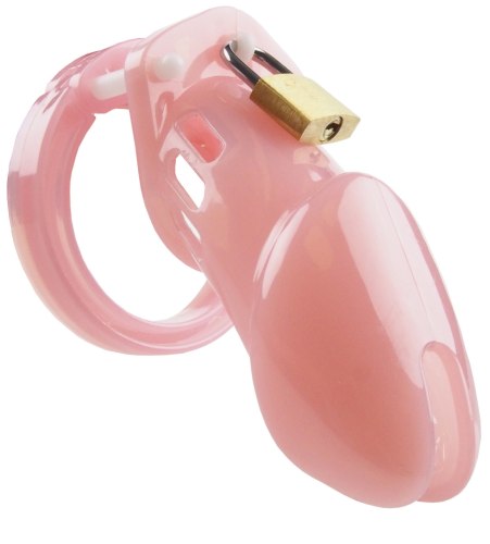 Pás cudnosti - plastový, růžový (klícka na penis)