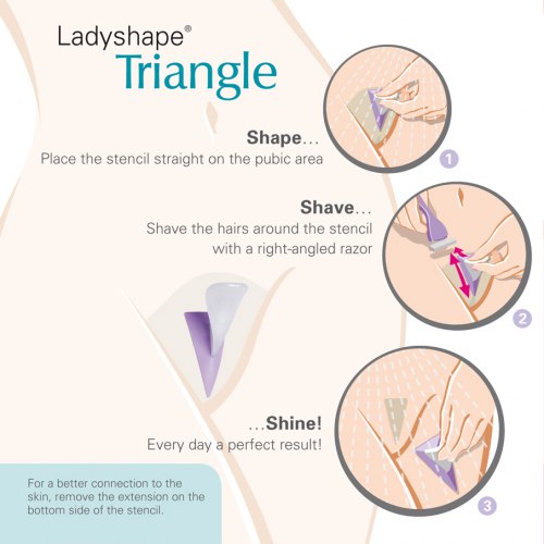 Šablona na holení Ladyshape - trojúhelník (včetně 2 holítek)