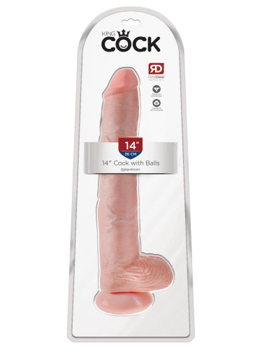 Realistické dildo s varlaty King Cock 14"