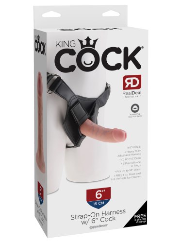 Realistické dildo King Cock 6" + postroj Heavy Duty