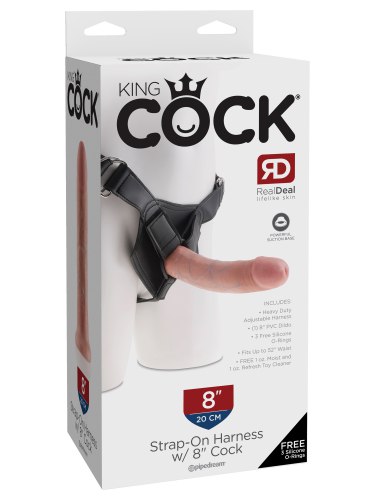 Realistické dildo King Cock 8" + postroj Heavy Duty