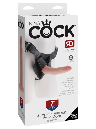 Realistické dildo King Cock 7" + postroj Heavy-Duty