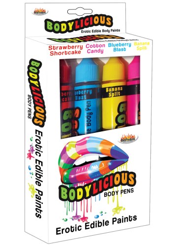 Slíbatelný bodypainting Bodylicious Body Pens, 4 příchutě