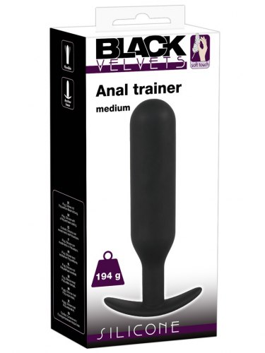 Rovný anální kolík Black Velvets Anal Trainer medium (střední)