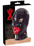 Latexová maska se zipem a červenými rty LateX, unisex