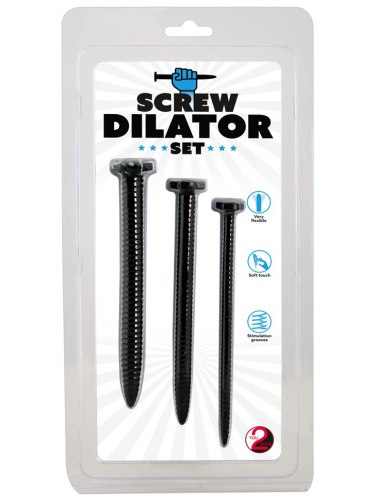 Silikonové vroubkované dilatátory Screw Dilator Set, sada 3 ks