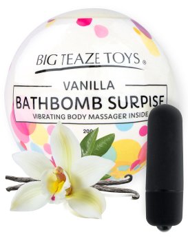 Bomba do koupele s vibrační patronou Surprise, vanilka – Bomby do koupele