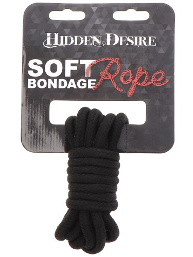 Lano na bondage Hidden Desire, 3 m (černé)