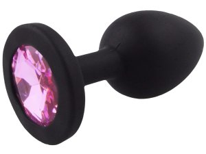 Silikonový anální kolík se šperkem, světle růžový – Anální šperky