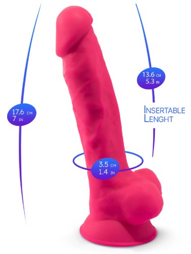 Realistické dildo z paměťového silikonu SILEXD 7" Model 1, růžové