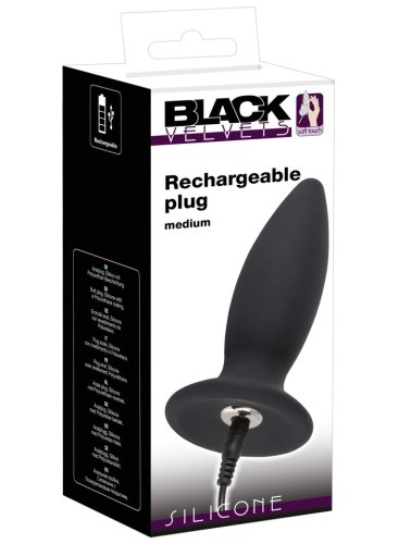 Nabíjecí vibrační anální kolík Black Velvets (střední)