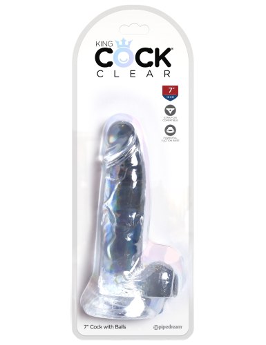 Dildo s varlaty a přísavkou King Cock Clear 7" (20,3 cm)
