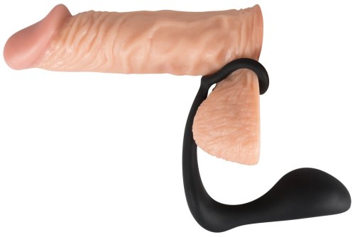 Stimulátor prostaty s kroužkem na penis Black Velvets
