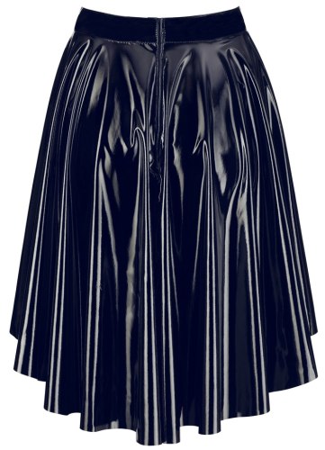 Lakovaná asymetrická nabíraná sukně
