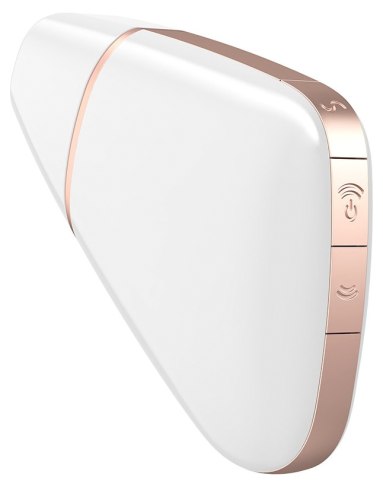 Luxusní nabíjecí stimulátor klitorisu Satisfyer Love Triangle, bílý – ovládaný mobilem