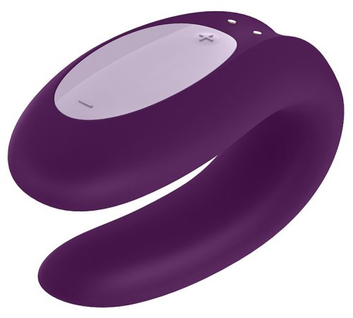 Párové vibrátory: Párový vibrátor Satisfyer Double Joy, fialový – ovládaný mobilem