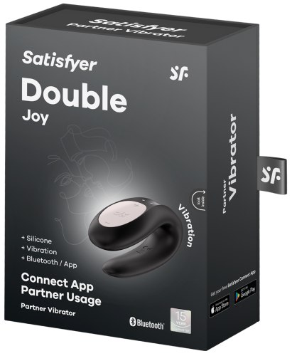 Párový vibrátor Satisfyer Double Joy, černý – ovládaný mobilem
