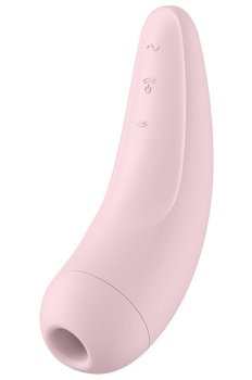 Nabíjecí stimulátor klitorisu Satisfyer Curvy 2+, růžový – ovládaný mobilem – Bezdotykové stimulátory klitorisu